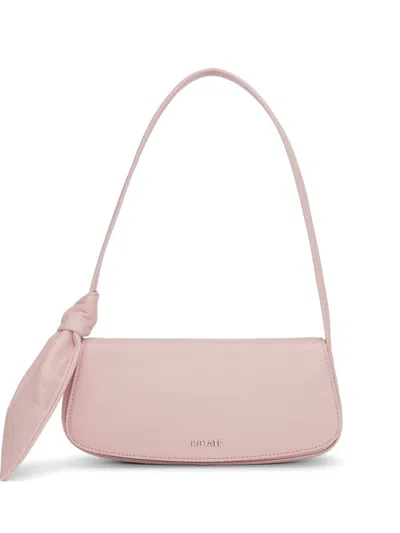 Rotate Birger Christensen Scarf Suede Knot-detail Leather Bag In Pink