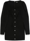 Rotate Birger Christensen Scoop-neck Long-sleeve Mini Dress In Black