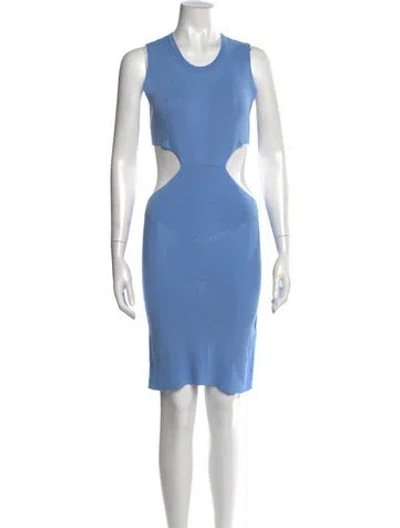 Pre-owned Rotate Birger Christensen Scoop Neck Mini Dress In Blue