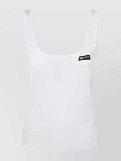 Rotate Birger Christensen Scoop Neck Sleeveless Top In White