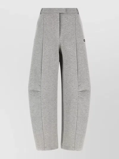 Rotate Birger Christensen High-waisted Cargo Pants With Concealed Closure And Gathered Knee Details In Gray