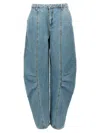 Rotate Birger Christensen Beige Blue Denim Sculptural Design Jeans In Denim