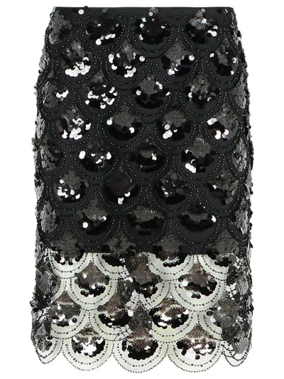 ROTATE BIRGER CHRISTENSEN ROTATE BIRGER CHRISTENSEN 'SEQUIN' BLACK POLYESTER SKIRT