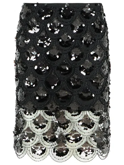 ROTATE BIRGER CHRISTENSEN ROTATE BIRGER CHRISTENSEN 'SEQUIN' BLACK POLYESTER SKIRT