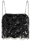 Rotate Birger Christensen Rotate Birgerchristensen Sequins Crop Top In Black