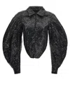 Rotate Birger Christensen Sequin Cropped Jacket In Black