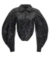 Rotate Birger Christensen Sequin Cropped Jacket In Black