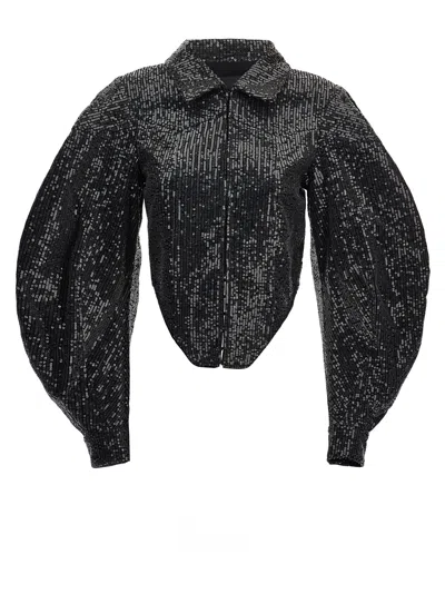 ROTATE BIRGER CHRISTENSEN SEQUIN CROPPED JACKET