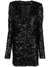 Rotate Birger Christensen Sequined Minidress In Black