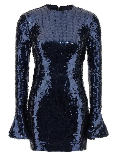 Rotate Birger Christensen Sequin Dress In Blue