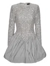 Rotate Birger Christensen Sequined Asymmetric Minidress In Gray