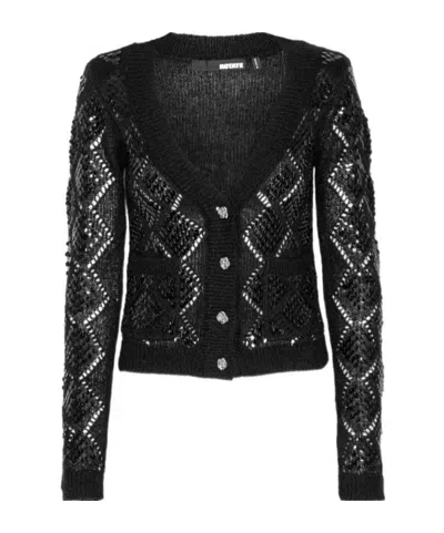 Rotate Birger Christensen Sequin-embellished Cardigan In Black
