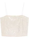 ROTATE BIRGER CHRISTENSEN SEQUIN EMBELLISHED CROPPED BLOUSE