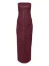 Rotate Birger Christensen Rotate Floor-length Burgundy Strapless Evening Dress With Sequined Detailing In Brown