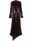 Rotate Birger Christensen Sequin-embellished Maxi Dress In Red