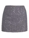 Rotate Birger Christensen Sequin-embellished Mini Skirt In Gray
