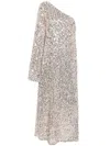 Rotate Birger Christensen Sequin Embellished One-shoulder Dress In Neutrals