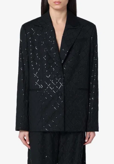 ROTATE BIRGER CHRISTENSEN SEQUIN EMBELLISHED OVERSIZED BLAZER