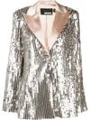 Rotate Birger Christensen Catheriiina Sequin Blazer In Silver