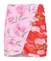 Rotate Birger Christensen Rotate Birger Chirstensen Sequin-embellished Printed Mini Skirt In Pink