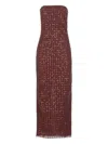 Rotate Birger Christensen Rotate Bordeaux Evening Dress With All-over Paillettes In Burgundy