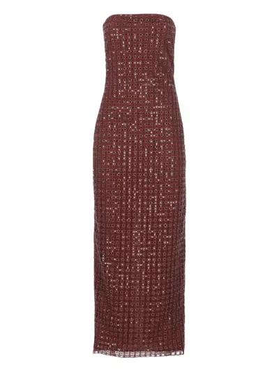 ROTATE BIRGER CHRISTENSEN SEQUIN-EMBELLISHED STRAPLESS DRESS