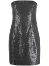 Rotate Birger Christensen Sequin-embellished Strapless Minidress In Black