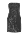 Rotate Birger Christensen Sequin-embellished Strapless Minidress In Black