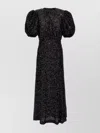 Rotate Birger Christensen Sequin Embellished Tie Detail Open Back Dress