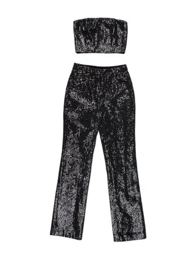 Pre-owned Rotate Birger Christensen Sequin Embellishments Pant Set W/ Tags In Black