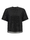 Rotate Birger Christensen Sequin-embroidered T-shirt In Black
