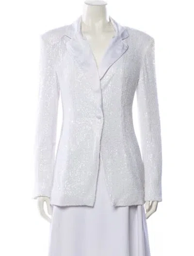 Pre-owned Rotate Birger Christensen Sequin Evening Jacket In White