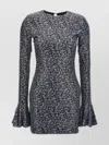 Rotate Birger Christensen 'sequin Flare Back Long Sleeve Dress'