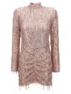 Rotate Birger Christensen Women's Mini Dress With Sequin Fringe Details In Pink