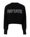 Rotate Birger Christensen Rotate Birgerchristensen Cropped Shirt With Logo In Black