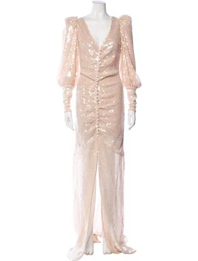 Pre-owned Rotate Birger Christensen Sequin Long Dress In Pink