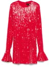 Rotate Birger Christensen Red Mini Backless Dress With All-over Sequins In Red