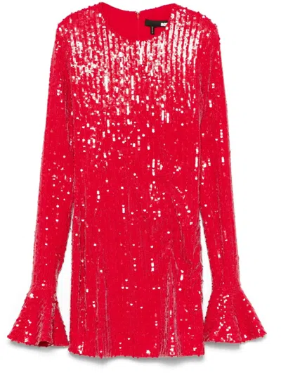 ROTATE BIRGER CHRISTENSEN SEQUIN LONG-SLEEVES MINI DRESS