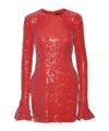Rotate Birger Christensen Red Mini Backless Dress With All-over Sequins In Red