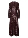 Rotate Birger Christensen Sequin Maxi Dress In Burgundy
