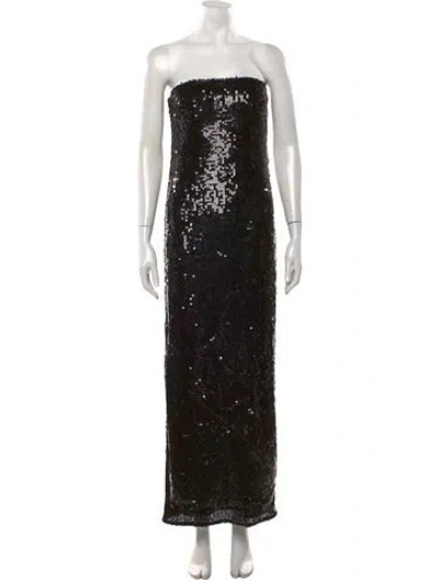 Pre-owned Rotate Birger Christensen Sequin Maxi Dress Long Dress In Black