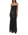 Rotate Birger Christensen Sequined Scalloped Maxi Dress In Black