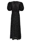 Rotate Birger Christensen All-over Sequin-embellished Midi Dress With Ribbon Fastening In Black