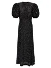 Rotate Birger Christensen All-over Sequin-embellished Midi Dress With Ribbon Fastening In Black