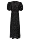 Rotate Birger Christensen Womens Black Regular-fit Puff-sleeve Sequin Midi Dress In Black