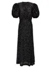 Rotate Birger Christensen Womens Black Regular-fit Puff-sleeve Sequin Midi Dress In Black