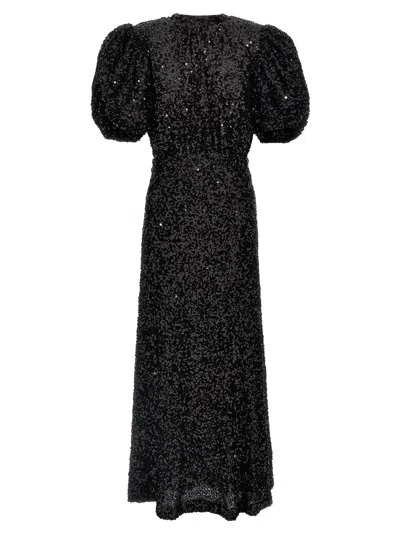 Rotate Birger Christensen Sequin Midi Dress In Black