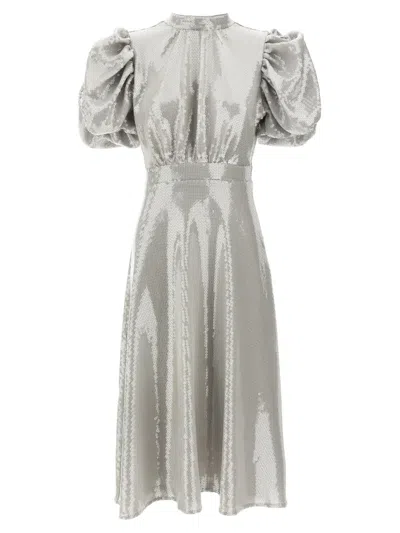 Rotate Birger Christensen Midi Dress With Sequins In Gray
