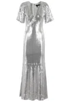 Rotate Birger Christensen Sequined Mid-length Dress In Silver