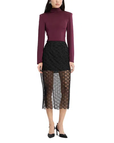 Rotate Birger Christensen Sequin Midi Pencil Skirt In Black